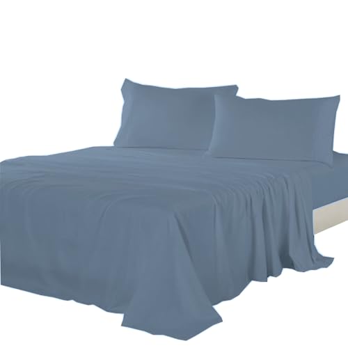 Kingnex Sleeper Sofa Bed Sheets Queen for 60x74 Pull Out Sofa Bed with 4-6 Deep Pocket Soft Double Brushed 1800 Microfiber 4 Piece Bedding Set Blue - color: Blue, size: Sleeper Sofa Queen
