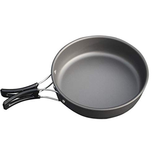 JZK Camp Cookware 2-3 People Set, Pan Pot Teapot Lightweight Outdoor Portable Camping Cooker Set for Trekking Hiking BBQ Picnic Campfire