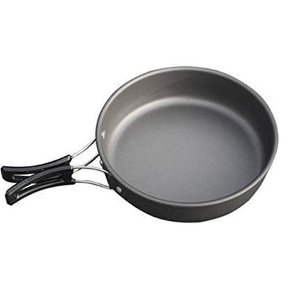 JZK Camp Cookware 2-3 People Set, Pan Pot Teapot Lightweight Outdoor Portable Camping Cooker Set for Trekking Hiking BBQ Picnic Campfire