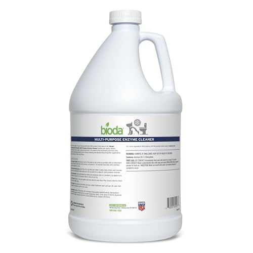 Bioda Multi-Purpose Probiotic Enzyme Cleaner and Deodorizer | Professional Strength | Trash Can Deodorizer, Pet Stains and Odors, Drains, Floors, Bathrooms, Toilets | Made in USA | 1 Gallon | 4 Pack - size: 128 Fl Oz (Pack of 4)