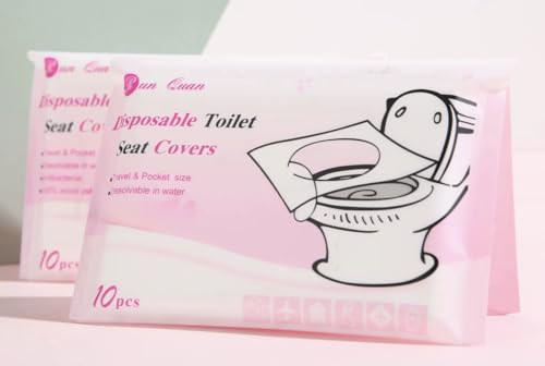Disposable Toilet Seat Covers – Pack of 10 | XL size | Portable & disposable Travel Toilet Covers for Adults & Kids | Individually Wrapped | Fits Public Toilets | Eco-Friendly