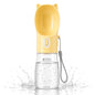 Dog Water Bottle Dispenser 380ml – Leak-Proof Lock, One-Hand Operation | Portable Pet Travel Water Bottle with Built-in Bowl | Yellow- Don't Forget to Claim Your - color: yellow