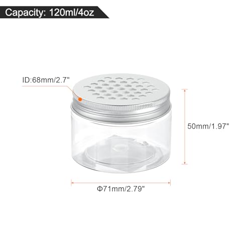 HARFINGTON 8 Pcs Empty Scent Beads Storage Container 4oz/120ml Air Freshener Tins Round Refillable Spice Containers Plastic Jars Sample for Travel Storage - size: 120ml