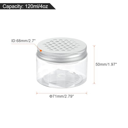 HARFINGTON 8 Pcs Empty Scent Beads Storage Container 4oz/120ml Air Freshener Tins Round Refillable Spice Containers Plastic Jars Sample for Travel Storage - size: 120ml