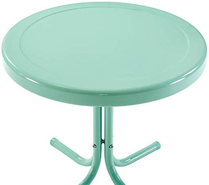 Crosley Furniture Griffith Weather Resistant Retro Metal Outdoor Side Table for Patio, Deck, Porch, Aqua - color: Aqua