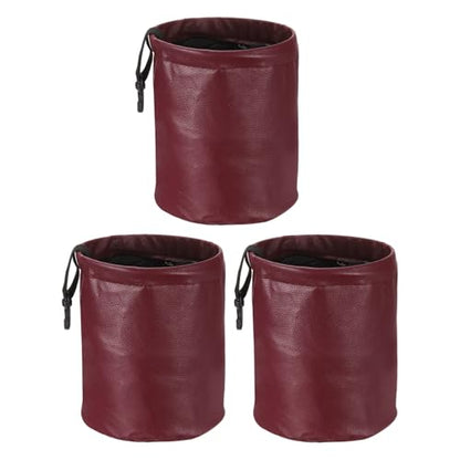 HARFINGTON 3 Packs Car Trash Can 0.9 Gallon Foldable Leak-Proof Garbage Organizer Portable Hanging Waterproof Truck Trash Bins for Van Automotive Vehicle Front Seat, Red - color: Red