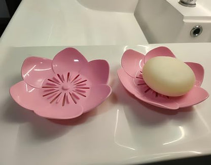 Soap Dish Soap Holder for Showerl Self Draining Bar for Shower Bathroom Bathtub Kitchen，Pink+Pink - color: E-pink+pink
