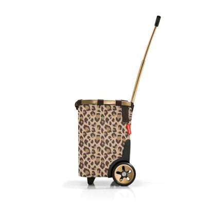 reisenthel carrycruiser Frame Leo Macchiato - Portable Shopping Trolley with Sturdy Aluminum Frame, Shoulder Strap and Removable mesh Inner Bag -Water-Repellent - color: Leo Macchiato