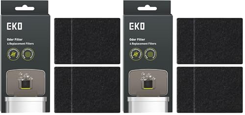 EKO Trash Can Odor Filter Refills for Trash Can and Compost Bin,Activated Charcoal Deodorizer,Strong Charcoal Odor Absorber,Replacements,4 Count (Pack of 2) - size: Refill Pack (Pack of 2)