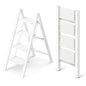4 Step Ladder, Folding Step Stool with Wider Pedal, Anti-Slip Feet & Non Slip Stripes, Aluminum Sturdy Material, 300Lbs Capacity, Elegant Look of Modern White Better Matches Your Home - color: White, size: 4 Step