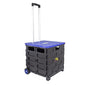 dbest products Quik Cart Pro Wheeled Rolling Crate Teacher Utility with seat Heavy Duty Collapsible Basket with Handle, Blue - color: Blue, style: Pro