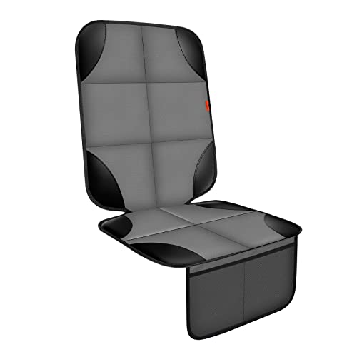 XHYANG Car Seat Protector 1 Pack Car Seat Cushion Mat Thickest Padding,Waterproof 600D Fabric Car Seat Covers for Non-Slip Backing Mesh Pockets for Baby and Pet (Gray, 1 Pc) - color: Gray, size: 1 Pc