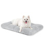 JOEJOY Dog Bed Crate Pad, Deluxe Plush Washable Dog Beds Fulffy Soft Kennel Pad Anti-Slip Pet Sleeping Mat for Medium Small Dogs, 23" x 18", Grey - color: Grey, size: S(23"x18"x3")