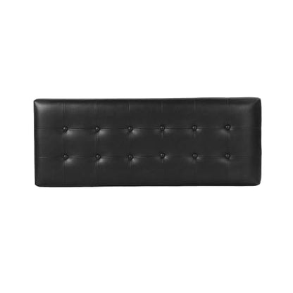 HomePop 46" Tufted Storage Bench - Classic Black - color: Classic Black