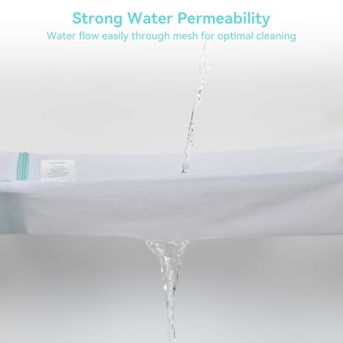 OTraki Medium Mesh Laundry Bags 20x24 inch Zipper Lingerie Bags for Washing Delicates Laundry Mesh Bag Machine Washable for Travel Dorm Hotel Camp, Don't Drying, Melting 140-176℉ White | Zipper Lingerie Bags for Washing Delicates Laundry Mesh Bag Machine