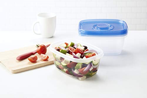 Glad GladWare Deep Dish Food Storage Containers Lids Large Rectangle BPA Free Meal Prep Microwave Dishwasher Safe Lock Tight Seal 64 OZ 3 Count 6 Pack - size: 64 oz - 18 Count, style: Rectangle