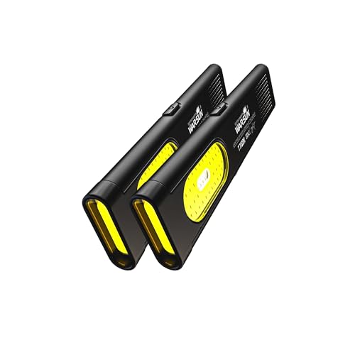 WARSUN T7 Rechargeable EDC Flashlight 2 Pack, Slim Pocket Flashlight with USB-C Charging, Clip & Magnetic Base, Lightweight Portable LED Work Light for Everyday Carry, Camping & Emergency - color: Black-2Pcs