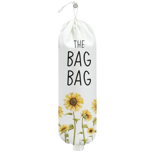 Sunflower Plastic Bag Holder for Kitchen Essentials, Reusable Wall Mount Grocery Bag Holder Plastic Storage bag, Large Storage Organizer Storage Dispenser, Sunflower Gifts for Women Mom Grandma - color: Sunflower Dag