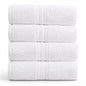 Springtree Home 100% Cotton Bath Towel Set of 4 | White Towels | Geometric Textured Design | Absorbent & Quick-Dry | 4 Bath Towels | Oeko-TEX® Standard 100 Cotton | Myla Collection - White - color: Bright White, size: Bath Towel (4 Pack)