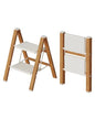 Mayi Plus 2-Step Aluminum Ladder,Lightweight Folding Step Stool with Extra-Wide Anti-Slip Steps,330 lbs Capacity,Compact Space-Saving Design for Home,Kitchen and Office（White&Woodgrain） - color: White&woodgrain, size: 2 Step