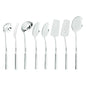 Viking Kitchen Utensils Set, 8 Piece Stainless Steel Cooking Utensil Set, Includes Spatulas, Spoons, Pasta Fork, Deep Ladle, Meat Fork, and Skimmer, Silver - style: 8-Piece Set