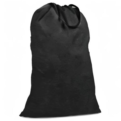 Cotton Canvas Laundry Bag with Handles & Drawstring Straps, Heavy Duty Extra Large Laundry Bags for Laundromat and Household, 25.5x34 Inch, Black - color: Black