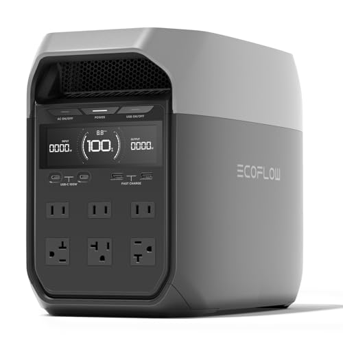 EF ECOFLOW Delta 3 Portable Power Station, 1024Wh LiFePO4 Battery, Full Charge in 56 Min, 1800W AC/100W USB-C Output, Solar Generator(Solar Panel Optional) for Home Backup Power, Camping & RVs - style: DELTA 3