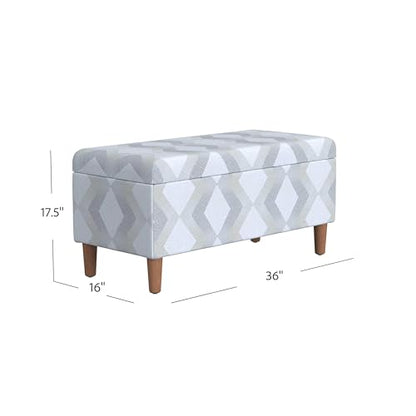 HomePop Malmo 36" Storage Bench - Natural Woven Geo - color: Natural Woven Geo