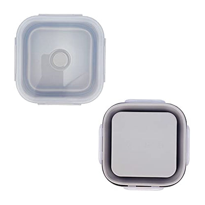 CARTINTS Large 1200ml Collapsible Bowls with Lids, Silicone Food Storage Containers, Space-Saving Meal Prep Containers For Kitchen and Outdoors Camping, Set of 3, Grey - color: grey
