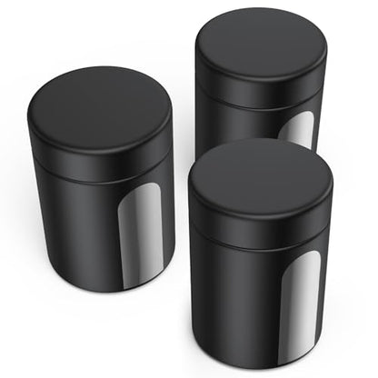 Glass Storage Jar (6 oz), 3 Pack Premium Smell Proof Visual Container with Child Resistant Cap, Small Waterproof Bottle Multipurpose Container for Coffee Teas Herbs Spices(180ml) - size: 3 Pack 6 oz