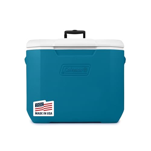 Coleman Chiller 9/16/30/48/60qt Cooler with Ice Retention, Leak Resistant, Great for Camping, Concerts, Sports, and More - color: Ocean Blue, size: 60qt