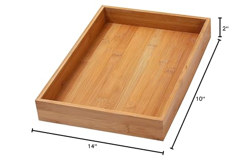 YBM HOME & Kitchen Bamboo Drawer Organizer Box 14" Lx10 Wx2 H #319 - size: 10x14x2 inch ( Pack of 1 )