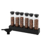 watchget Coffee Bean Container 6PCS Coffee Bean Cellars Tubes Single Dose Coffee Bean Storage with One-Way Exhaust Valve & Black Stand & Silicone Funnel- Organized Storage Solution - color: Black Aluminum Lid 6PCS