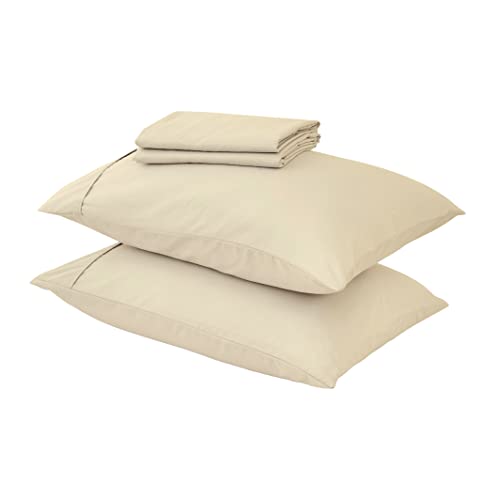Great Bay Home 3-Piece Twin Taupe Microfiber Sheet Set - Ultra-Soft, Brushed Bedding Sheets & Pillowcases - Wrinkle & Fade Resistant, All-Season Bed Sheets for Bed (Twin, Natural) - color: 26 - Natural, size: Twin