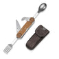 CIVIVI Partake 4-in-1 Camping Utensil, Detachable Stainless Steel Folding Knife, Fork, Spoon & Bottle Opener Multi-Tool, with Waxed Canvas Pouch for Travel Camping Hiking, C24032C-2, Coyote Brown - color: Coyote Brown