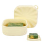 Square Travel Soap Case, Bar Soap Holder for Dr Squatch, Silicone Soap Case with Soap Saver, Portable Shampoo Bar Soap Box for Shower, Travel, Camp (Cream Yellow) - color: Cream Yellow