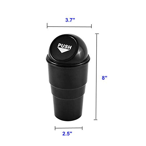 Mini Car Auto Garbage Trash Can Automotive Vehicle Waste Storage Fits Cup Holder for Office Desk Trash Can (Red) - color: Red