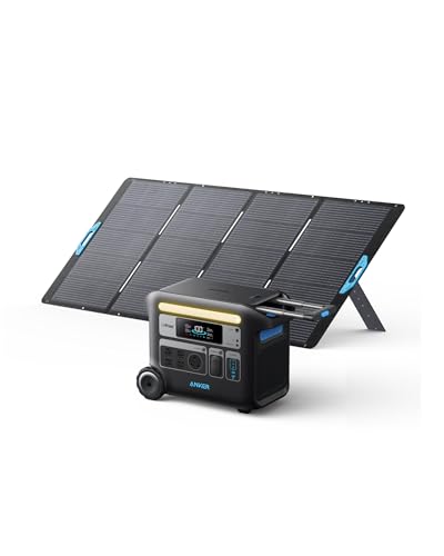 Anker SOLIX F2000 Solar Generator, 2048Wh Portable Power Station with LiFePO4 Batteries and 400W Solar Panel, GaNPrime Technology, 4 AC Outlets Up to 2400W for Home, Power Outages, Camping, and RVs - style: 400W*1+F2000
