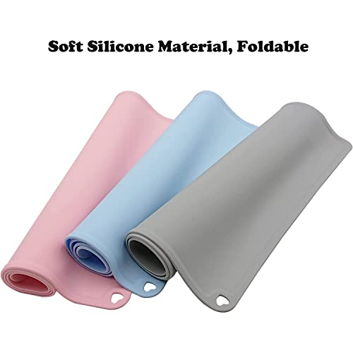 Silicone Pet Feeding Food Mat Dog Cat Placemat with Raised Edge, Anti-Slip Waterproof Pet Bowl Mats Pet Food Tray for Cats, Dogs and Small Animals(Green, Small) - color: Green, size: 16.1"*12.2"