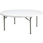 Flash Furniture Elon 6' Round All-Occasion Plastic Folding Event Table, Foldable Portable Banquet Table for Indoor/Outdoor Events, White - size: 6 Foot