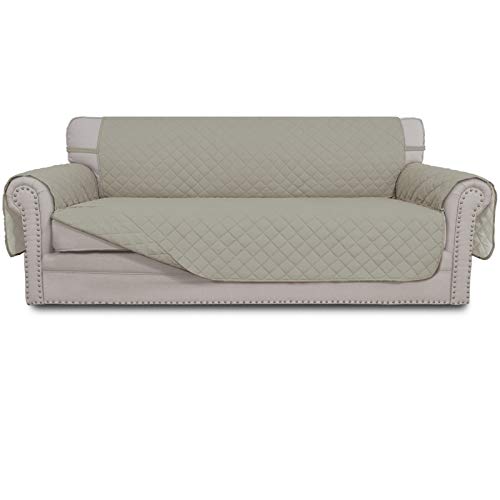 Easy-Going Reversible Couch Cover for 3 Cushion Couch Sofa Cover for Dogs Water Resistant Furniture Protector Cover with Foam Sticks Elastic Straps for Pet Cat (Sofa, Beige/Beige) - color: Beige/Beige, size: Large Sofa