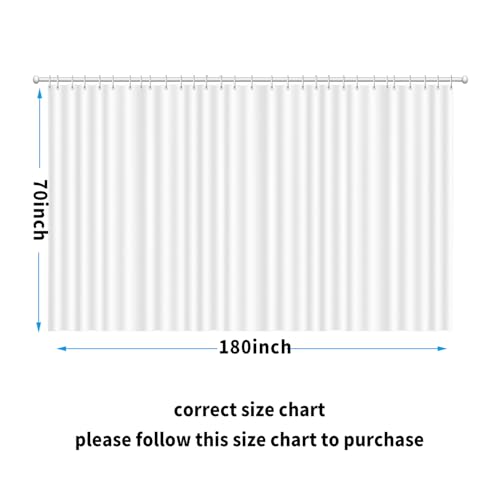 Clawfoot Tub Shower Curtain 180x70 Inch White Liner All Warp Around Extra Wide 36 Metal Hooks Vinyl Bath Curtain for Clawfoot Stand Up Tub Bathroom PEVA Waterproof Liner - color: Pure White, size: 180"W x 70"L (Pack of 1)