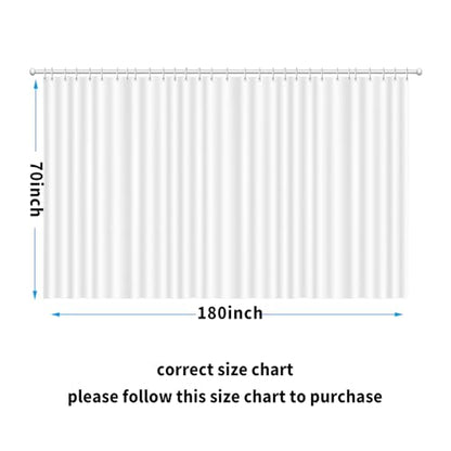 Clawfoot Tub Shower Curtain 180x70 Inch White Liner All Warp Around Extra Wide 36 Metal Hooks Vinyl Bath Curtain for Clawfoot Stand Up Tub Bathroom PEVA Waterproof Liner - color: Pure White, size: 180"W x 70"L (Pack of 1)