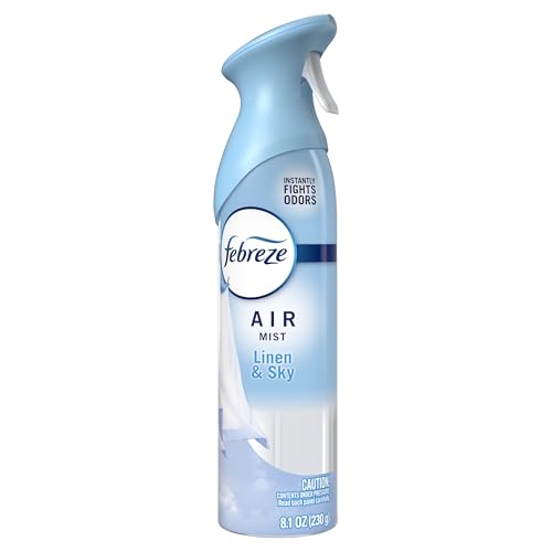 Febreze Air Mist, Air Freshener Spray, Odor Fighting Room Spray, Deodorizer for Home Bathroom Kitchen Office Apartment Dorm Room Classroom, Linen & Sky Scent, 8.1oz (Pack of 6) - style: Linen & Sky