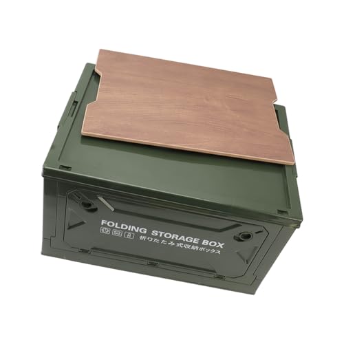 Omabeta Folding Camping Storage Box with Strong Load Bearing Capacity Foldable Bin Container for Car Picnic, Camping,Toy Storage Made of PP, MDF (Green) - color: Green