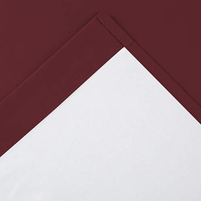 Diamond Home Linens Set of 2 100% Blackout Insulated Rod Pocket Kitchen Curtain Tiers for Small Windows 27" W x 24" L-Burgundy - color: Burgundy, size: 27"W x 24"L (Pack of 2)