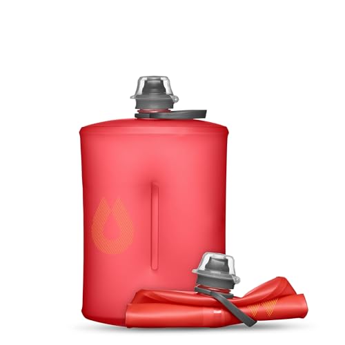 HydraPak Stow Collapsible Water Bottle – 350ml, 500ml, 1L – Ultralight, Leak-Proof, BPA-Free, Filter Compatible Travel & Hiking Flask - color: Redwood, style: 32oz/1L