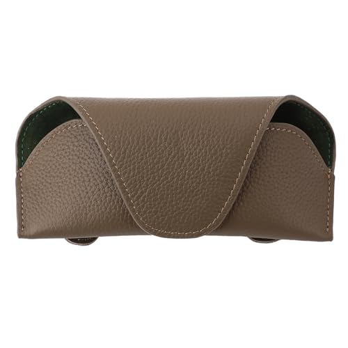 Magnetic Sunglass Holder for Car Visor Clip, Leather Car Glasses Holder, Visor Accessories Eyeglasses Holder Glasses Storage Case (02-Khaki) - color: 02-khaki