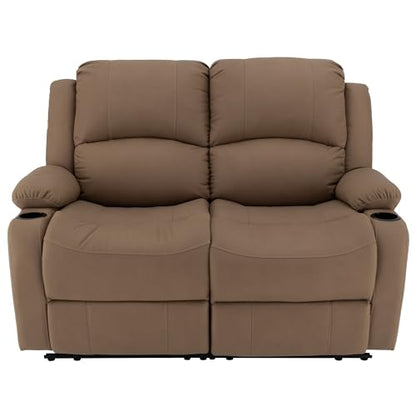 Camper Comfort Faux Suede Leather Reclining Chair, Cappuccino, 58" Wide x 41" Tall x 30" Deep, Wall Hugging Fit for RVs - color: Cappuccino, style: Manual