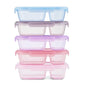 Ello Snap & Nest 10-Piece 3 Cup Plastic Divided Meal Prep Set, Reusable Food Containers for Healthy Eating, Freezer, Dishwasher Safe, Berry Fields - color: Berry Fields, size: Divided Meal Prep